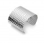 Zdjęcie - Srebrna bransoletka cuff w kropeczki
